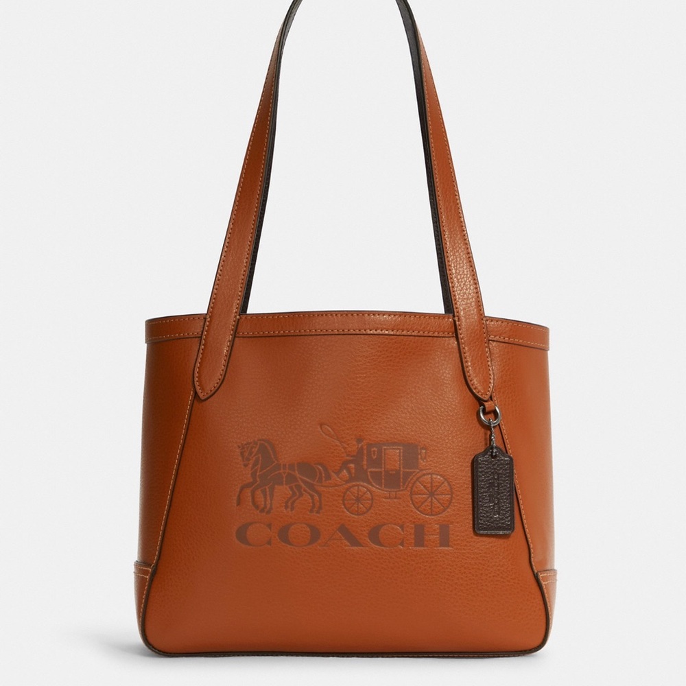 Coach Tote 27 With Horse and Carriage design Ginger gunmetal shoulder bag